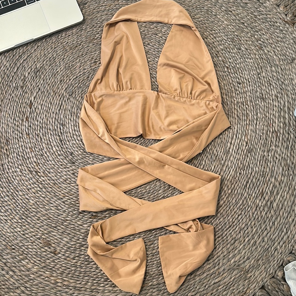 Tan, Princess Polly, wrap top